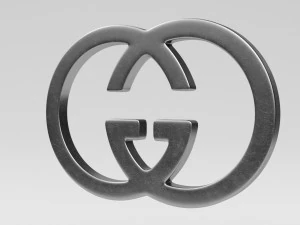 gucci cast metal label 3D Model