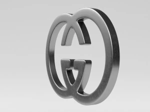 gucci cast metal label 3D Model