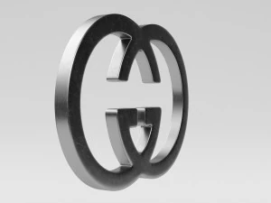 gucci cast metal label 3D Model