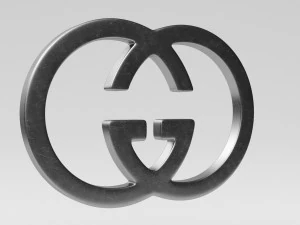 gucci cast metal label 3D Model