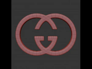 gucci cast metal label 3D Model