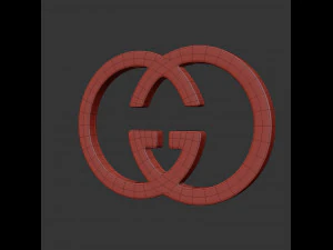 gucci cast metal label 3D Model