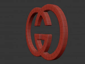 gucci cast metal label 3D Model