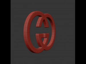 gucci cast metal label 3D Model