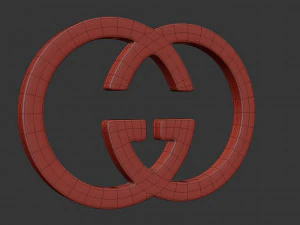 gucci cast metal label 3D Model