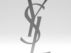 yves saint laurent cast metal label 3D Model