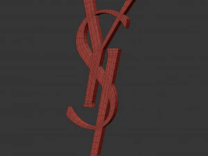 yves saint laurent cast metal label 3D Model