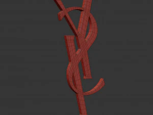 yves saint laurent cast metal label 3D Model