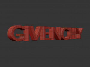 givenchy cast metal label Model 3D
