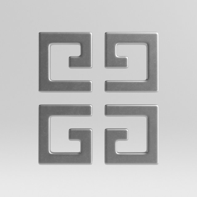 givenchy cast metal label 3D Model .c4d .max .obj .3ds .fbx .stl .blend 