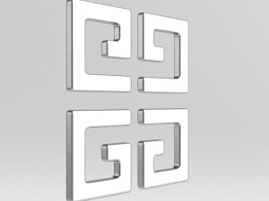 givenchy cast metal label 3D Model