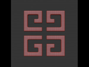 givenchy cast metal label 3D Model