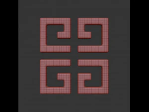 givenchy cast metal label 3D Model