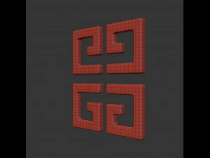 givenchy cast metal label 3D Model