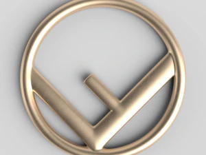 Etichetta Fendi in metallo pressofuso Modello 3D