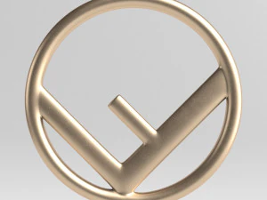 Fendi cast metal label 3D Model