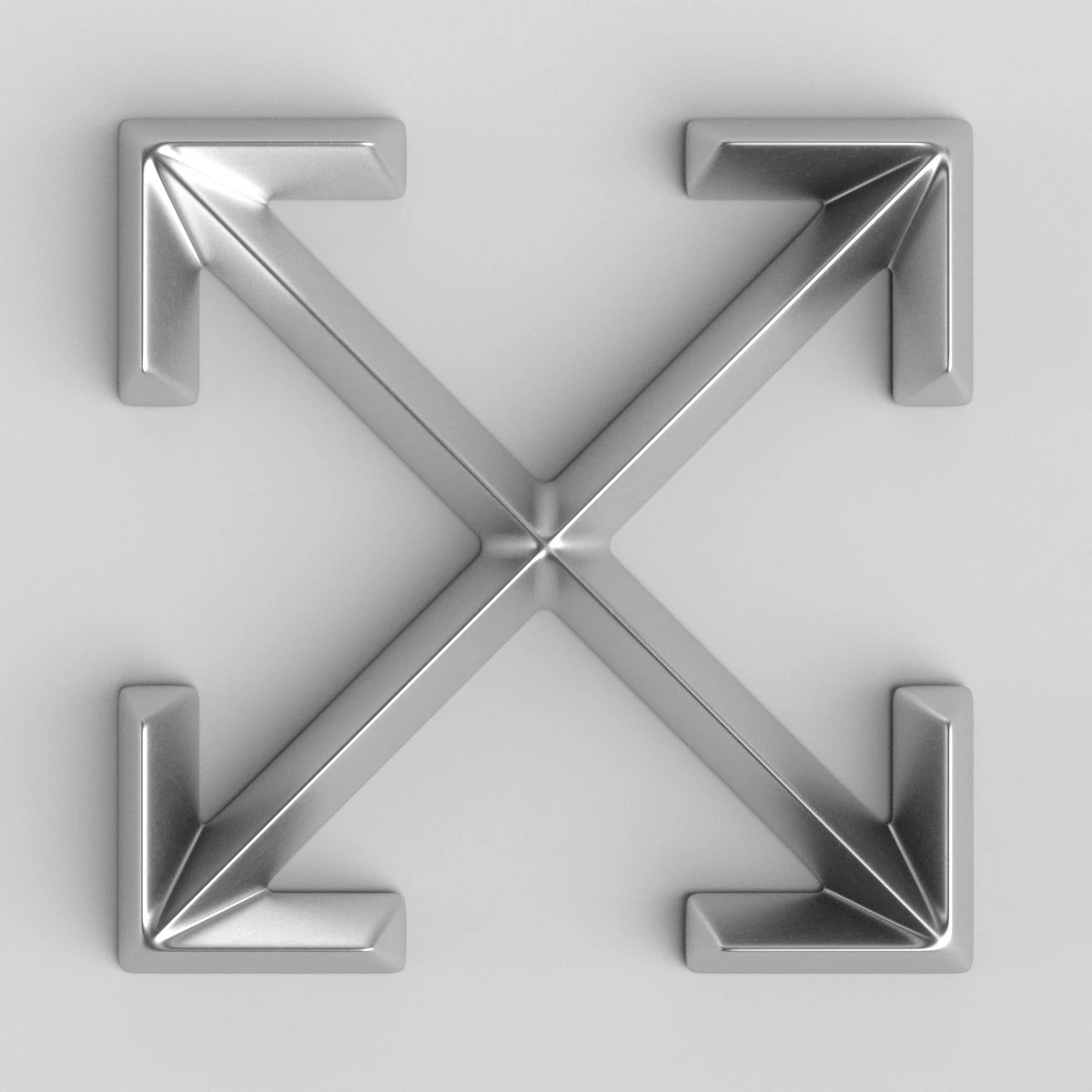 off-white cast metal label 3D Model .c4d .max .obj .3ds .fbx .stl .blend