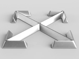 off-white cast metal label 3D Model