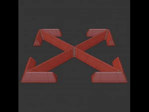 off-white cast metal label 3D Model