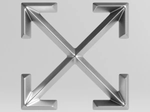 off-white cast metal label 3D Model