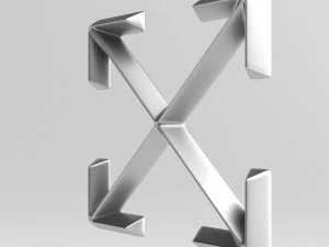 off-white cast metal label 3D Model