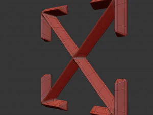 off-white cast metal label 3D Model
