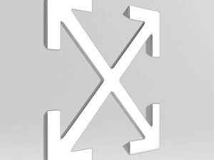 off-white cast metal label 3D Model