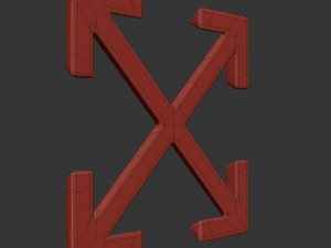 off-white cast metal label Modelo 3D