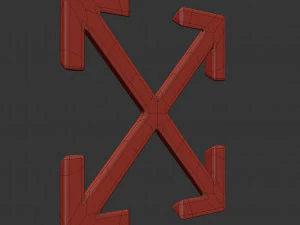 off-white cast metal label 3D Model