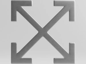 off-white cast metal label 3D Model
