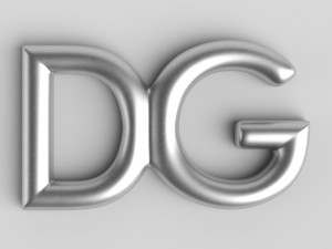 dolce and gabbana cast metal label 3D Model