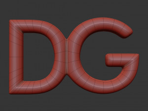 dolce and gabbana cast metal label 3D Model