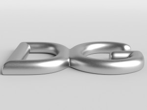 dolce and gabbana cast metal label 3D Model