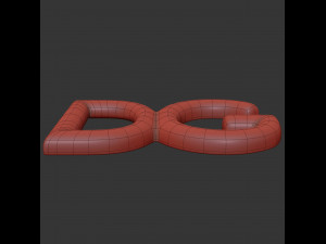 dolce and gabbana cast metal label 3D Model