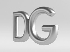 dolce and gabbana cast metal label 3D Model