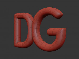 dolce and gabbana cast metal label 3D Model