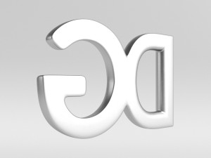 dolce and gabbana cast metal label 3D Model