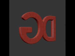 dolce and gabbana cast metal label 3D Model