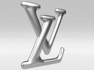 louis vuitton cast metal label Model 3D