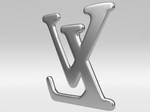 louis vuitton cast metal label Model 3D