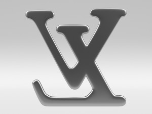 louis vuitton cast metal label Model 3D