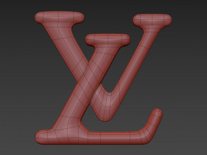 louis vuitton cast metal label Model 3D
