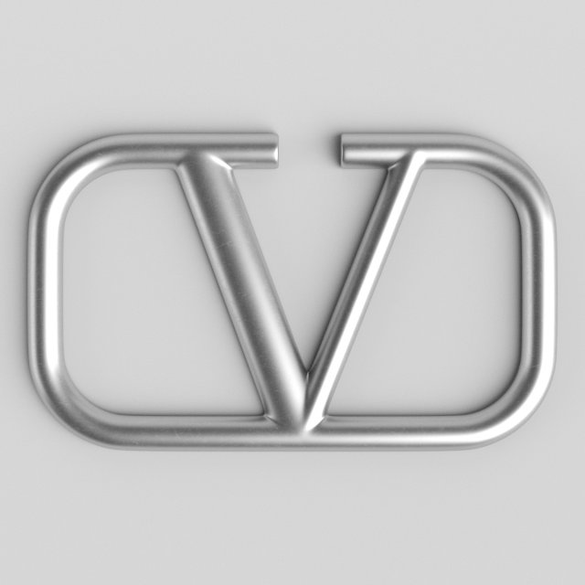 valentino cast metal label 3D Model .c4d .max .obj .3ds .fbx .stl .blend 