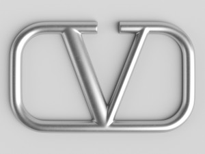 valentino cast metal label 3D Model