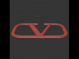 valentino cast metal label 3D Model
