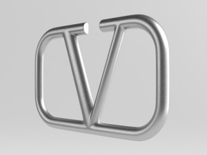valentino cast metal label 3D Model