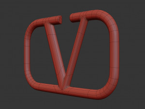 valentino cast metal label 3D Model