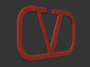 valentino cast metal label 3D Model