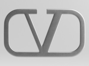 valentino cast metal label 3D Model