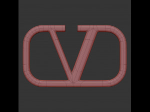 valentino cast metal label 3D Model